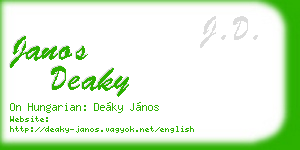 janos deaky business card