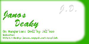 janos deaky business card